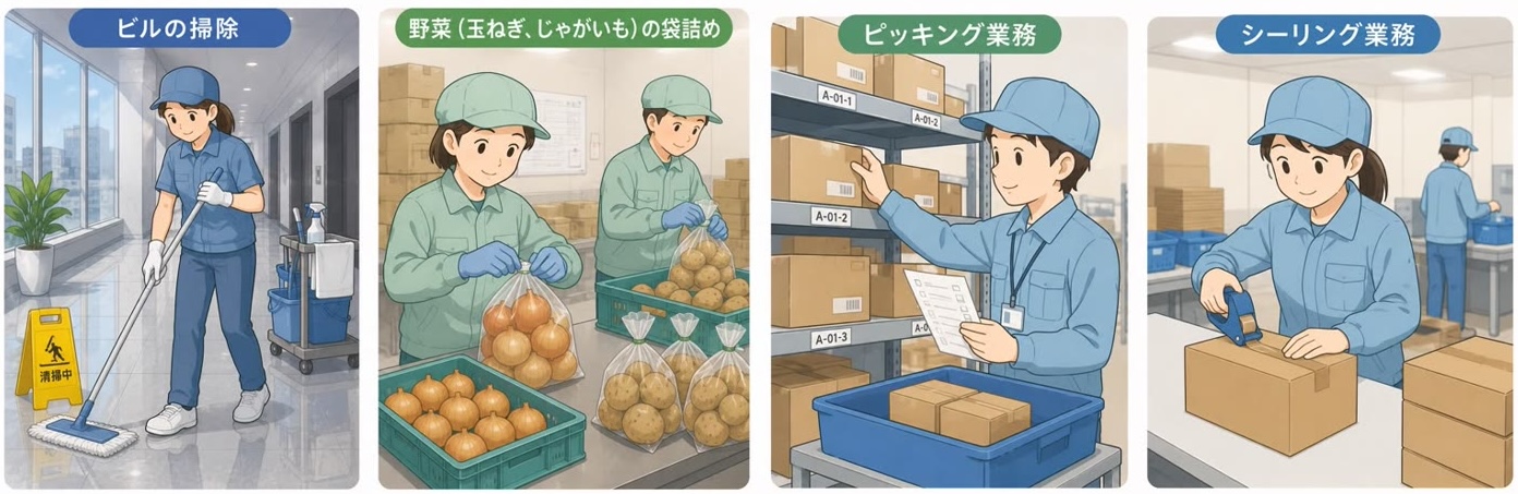 施設外就労の作業風景